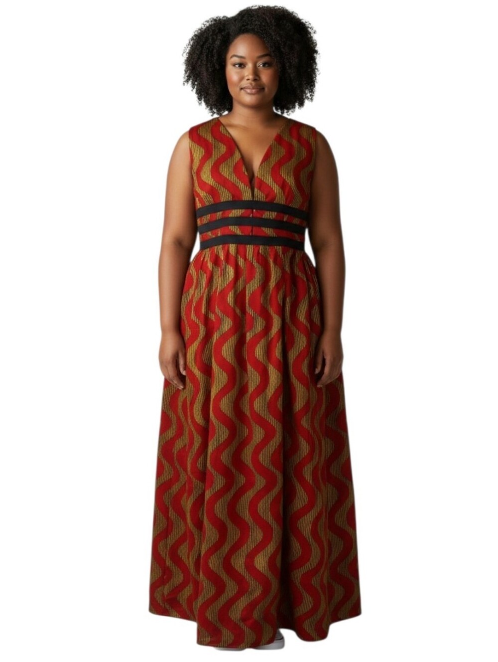 Handmade African Ankara Print Sleeveless Maxi Dress
